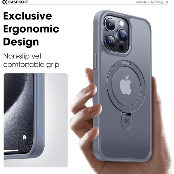 CASEKOO Magicstand Case Designed for iPhone 15 Pro Blue NEW - Picture 7 of 8